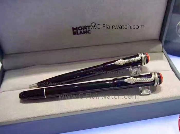 Fake Mont blanc Snake Pen - Black Rollerball or Ballpoint Pen